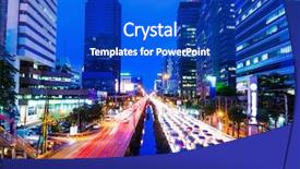  Presentation with traffic jam - Amazing PPT theme having bangkok with traffic jam backdrop and a cobalt blue colored foreground