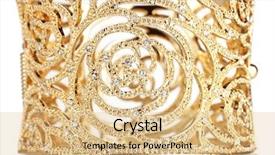  Presentation with white gold birthday - Audience pleasing PPT theme consisting of bangles - beautiful gold bracelet isolated backdrop and a coral colored foreground