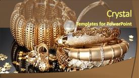  Presentation with jewelry - Colorful PPT theme enhanced with bangles - beautiful golden jewelry on grey backdrop and a tawny brown colored foreground