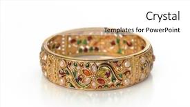  Presentation with craftsmanship - Slide deck with bangles - isolated indian golden bracelet background and a white colored foreground