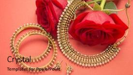  Presentation with bangles - Amazing slide deck having bangles - traditional indian gold jewelry backdrop and a coral colored foreground