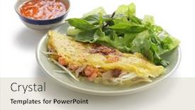  Presentation with pancake - Cool new slides with banh-xeo-vietnamese-crepe-vietnamese backdrop and a coral colored foreground