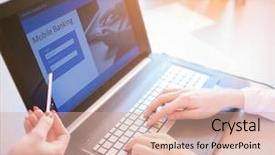  Presentation with password - Audience pleasing theme consisting of bank account typing password backdrop and a coral colored foreground