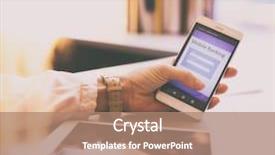  Presentation with mobile banking - Slide deck featuring bank account typing password background and a coral colored foreground