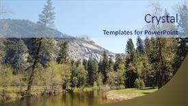  Presentation with yosemite - PPT theme consisting of bank america - merced river at yosemite national background and a sky blue colored foreground