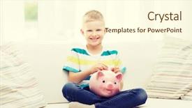  Presentation with investment money - Amazing PPT theme having bank and money at home backdrop and a  colored foreground