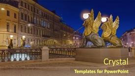  Presentation with bank - PPT layouts featuring bank-bridge-wth-griffins-st background and a tawny brown colored foreground