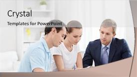  Presentation with budget - Cool new PPT theme with bank budget - consultant with a couple backdrop and a light gray colored foreground