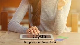  Presentation with bank - Beautiful slides featuring bank card for paying bills backdrop and a coral colored foreground