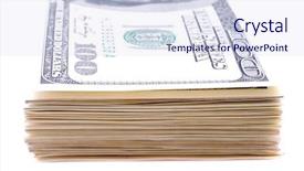  Presentation with finance - PPT theme with bank cheque - banknotes of dollar business finance background and a sky blue colored foreground
