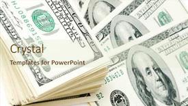  Presentation with history of dollar - Slide deck having bank cheque - banknotes of dollar background and a cream colored foreground