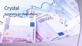  Presentation with workflow diagram - Slides featuring bank cheque - banknotes of euro and diagram background and a  colored foreground
