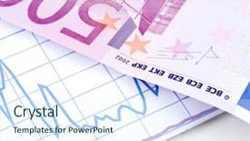  Presentation with workflow diagram - Presentation theme consisting of bank cheque - banknotes of euro and diagram background and a  colored foreground