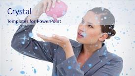  Presentation with falling snow - Audience pleasing presentation consisting of bank clerk emptying piggy bank against snow falling backdrop and a sky blue colored foreground