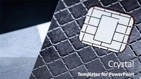  Presentation with credit card - Slides consisting of bank-credit-card-with-chip background and a dark gray colored foreground