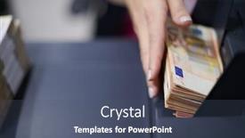  Presentation with counting - Presentation design featuring bank-employees-using-money-counting background and a ocean colored foreground