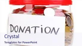  Presentation with accounting financial bank banking account - Colorful slide set enhanced with bank for tips with money backdrop and a sky blue colored foreground