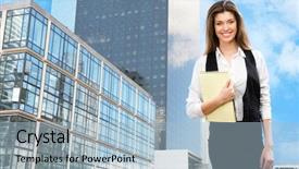  Presentation with beautiful houses - PPT layouts featuring bank houses - beautiful young businesswoman background and a  colored foreground