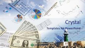  Presentation with elements - Theme having bank houses - collage of various business elements background and a light blue colored foreground