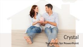  Presentation with related - PPT theme consisting of bank houses - home related pictures as symbol background and a soft green colored foreground