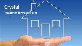  Presentation with house - PPT theme with bank houses - new house background and a ocean colored foreground