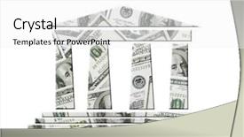  Presentation with bank - PPT theme consisting of bank icon with superimposed background background and a white colored foreground