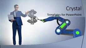  Presentation with trader - Audience pleasing PPT theme consisting of bank industry loan - currency trader using modern technologies backdrop and a light blue colored foreground