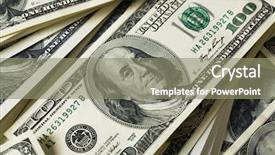  Presentation with money talks - Slide deck featuring bank loan - heap of dollars money background background and a gray colored foreground