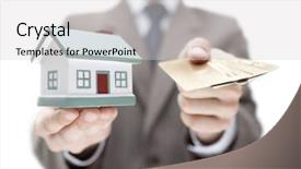  Presentation with invest - Theme featuring bank loan - invest in real estate concept background and a light gray colored foreground