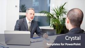  Presentation with business loan - Presentation theme with bank loan - people talking about business background and a dark gray colored foreground