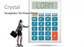  Presentation with loan - Presentation having bank-loan-concept-with-calculator background and a white colored foreground