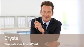  Presentation with business partner - Presentation theme consisting of bank managers - businessman in office meeting business background and a coral colored foreground