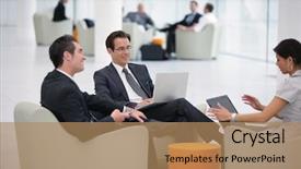  Presentation with sales - Cool new PPT layouts with bank managers - group of sales people working backdrop and a coral colored foreground