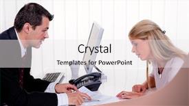  Presentation with counseling session - Slide deck featuring bank managers - husband and wife background and a sky blue colored foreground