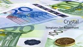  Presentation with euro - Beautiful PPT layouts featuring background of euro money close backdrop and a light blue colored foreground