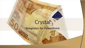  Presentation with euro - Beautiful slides featuring fifty euro banknote isolated backdrop and a coral colored foreground