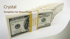  Presentation with floating dollar bills - Colorful presentation theme enhanced with c note - stacks of hundred dollar bills backdrop and a  colored foreground