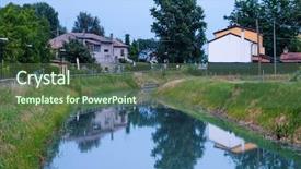  Presentation with bank - Cool new slide deck with bank of a chanel backdrop and a tawny brown colored foreground