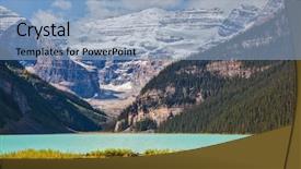  Presentation with forests - Presentation theme consisting of bank of glacial lake background and a  colored foreground