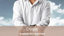  Presentation with bank - Cool new slide deck with bank opening - house in human a hands backdrop and a  colored foreground