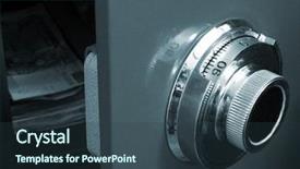  Presentation with safe electric - Presentation theme with bank opening - opened safe focus background and a tawny brown colored foreground