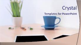  Presentation with credit card - Beautiful presentation featuring bank operational budget - credit card tablet and mobile backdrop and a  colored foreground