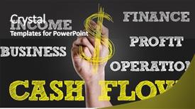  Presentation with cash - PPT layouts having bank operational budget - hand writing the text cash background and a dark gray colored foreground