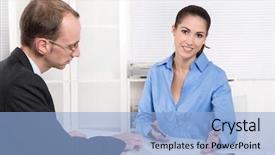  Presentation with two people talking - Audience pleasing slide set consisting of healthy woman over blue backdrop and a lemonade colored foreground