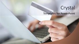  Presentation with credit card - Slide deck enhanced with bank security - hand holding credit card background and a lemonade colored foreground