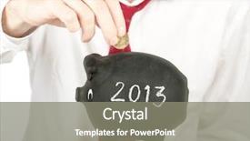  Presentation with piggy bank broken piggybank - Slides featuring bank with a year 2013 background and a gray colored foreground