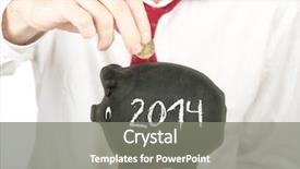  Presentation with piggy bank - Amazing presentation theme having tea - happy housewife in bathrobe backdrop and a dark gray colored foreground