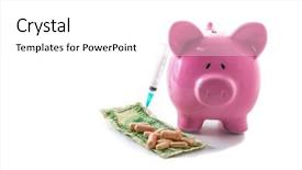  Presentation with banking bank vault door - Amazing theme having bank with dollars and pills backdrop and a white colored foreground