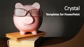  Presentation with book glasses - Colorful PPT layouts enhanced with bank with glasses and book backdrop and a dark gray colored foreground