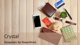  Presentation with nurse and mobile phone - Beautiful presentation featuring bank with mobile phone wallet backdrop and a coral colored foreground